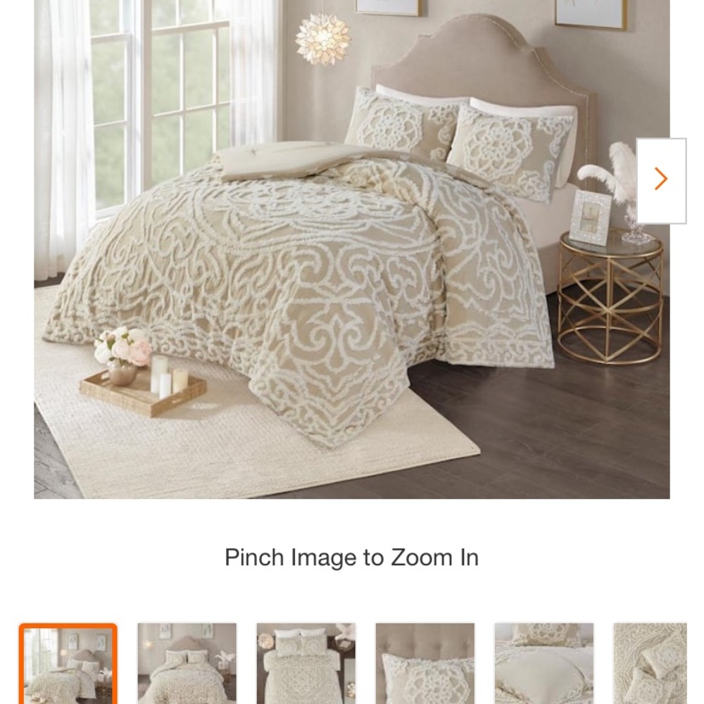 Brand new Queen comforter set. Never used. Cream/off white